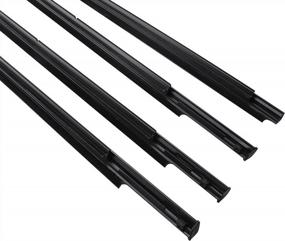 img 1 attached to Set Of 4 Weatherstripping Window Seals For Mitsubishi Outlander 2006-2012, Black Door Outer Trim Seals With Belt - MotorFansClub Compatible