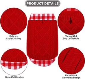 img 2 attached to 🐶 Petgot 2-Pack Dog Clothes: Turtleneck Plaid Patchwork Dog Sweater, Warm Pet Sweater with Classic Cable Knit Design for Small, Medium, and Large Dogs