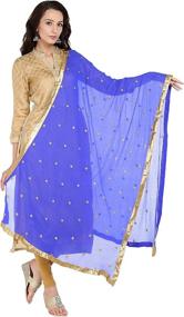 img 3 attached to Chiffon Dupatta Elegant Embroidered Motifs Women's Accessories ~ Scarves & Wraps