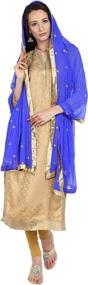 img 1 attached to Chiffon Dupatta Elegant Embroidered Motifs Women's Accessories ~ Scarves & Wraps