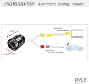 img 1 attached to 📷 Marine Grade Waterproof Universal Mount Front Rear Camera - Built-in Distance Scale Lines for Backup Parking/Reverse Assist with Night Vision LED, 420 TVL Resolution & RCA Output by Pyle PLCM39FRV