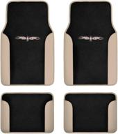 🚗 bdk fresh carpet floor mats, tribal tattoo design with vinyl trim for car sedan truck suv, front & rear set of 4 universal fit, in tattoo beige (mt-201-bg) logo