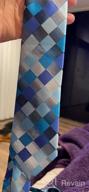 img 1 attached to Jacquard Woven Silk Tie Necktie For Men - Classic Dark Blue Grey Check Design By Secdtie review by Nick Shirodkar