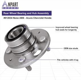 img 3 attached to ANPART 512034 Wheel Axle Bearing Hub Assembly For Acura Integra Chevy Aveo Dodge Neon Honda Civic Mazda Miata TOYOTA Celica Corolla Echo Rear 4 Lugs Non ABS (2 PCS)