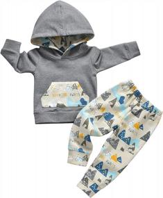 img 3 attached to Cute Little Bear Hoodie Set For Toddler Boys - Long Sleeve Top And Pants