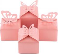 pink butterfly favor boxes for baby showers, weddings and birthdays - set of 50 kslong candy boxes logo