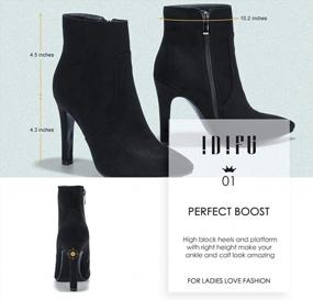 img 2 attached to Classy And Chic: IDIFU Women'S High Heel Pointed Toe Ankle Boots