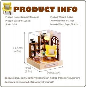 img 2 attached to Create Your Own Charming World With CUTEBEE Dollhouse Miniature And Furniture Kit - Leisurely Moment, 1:24 Scale