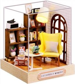 img 4 attached to Create Your Own Charming World With CUTEBEE Dollhouse Miniature And Furniture Kit - Leisurely Moment, 1:24 Scale