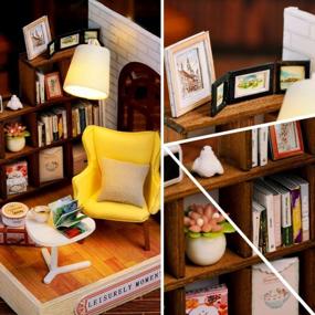 img 1 attached to Create Your Own Charming World With CUTEBEE Dollhouse Miniature And Furniture Kit - Leisurely Moment, 1:24 Scale