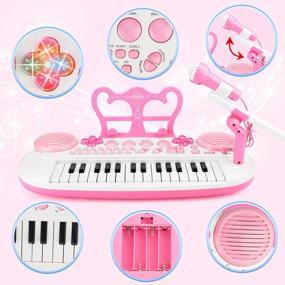 img 3 attached to Портативная электронная фортепианная клавиатура BAOLI для детей с микрофоном - 31 клавиша, многофункциональная развивающая игрушка-музыкальный инструмент, идеальный подарок на день рождения для начинающих мальчиков и девочек в возрасте 3-6 лет