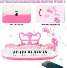 img 2 attached to Портативная электронная фортепианная клавиатура BAOLI для детей с микрофоном - 31 клавиша, многофункциональная развивающая игрушка-музыкальный инструмент, идеальный подарок на день рождения для начинающих мальчиков и девочек в возрасте 3-6 лет