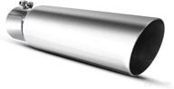 apeixoto 2.75 inch inlet exhaust tip - polished stainless steel tailpipe upgrade with bolt on design: 3.5 inches outlet, 12 inches long logo