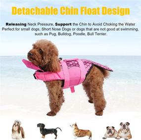 img 3 attached to 🐶 Chin Lift Dog Life Jacket Vests: Blue Orange Mermaid Shark Design for Swimming, Boating, Canoeing, Beach - Perfect for Small Medium Large Dogs