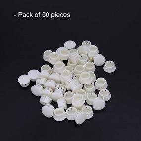 img 1 attached to Pack Of 50 Off-White Plastic Hole Plugs - 16Mm (5/8") Diameter - Compatible With 15.5-16Mm Locking Holes - Ideal For Kitchen Cabinets And Furniture - Flush Type Panel Fastener Covers