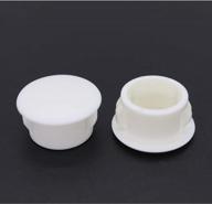 pack of 50 off-white plastic hole plugs - 16mm (5/8") diameter - compatible with 15.5-16mm locking holes - ideal for kitchen cabinets and furniture - flush type panel fastener covers logo