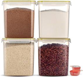 img 2 attached to 🍚 Komax Biokips Flour and Sugar Storage Containers - Set of 4 | Large Canisters (175-oz) + 2 Measuring Scoopers (1-cup) | BPA-Free, Airtight Pantry Containers with Locking Lid