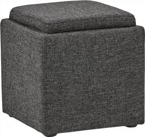 img 2 attached to Rivet Ross Modern Tweed Lift-Top Storage Ottoman Pouf - Stylish And Functional Furniture On Amazon