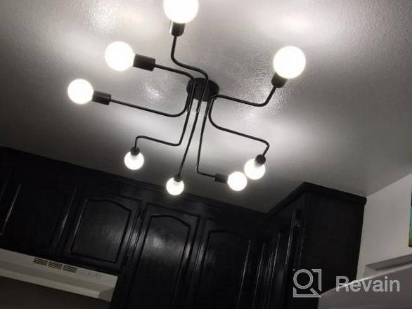 img 1 attached to Industrial Black Metal Ceiling Chandelier With 8-Light Fixture – Lingkai Flush Mount Lighting For Home Decor review by Cory Whitney