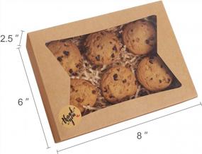 img 3 attached to 🍪 Eupako 8x6x2.5 дюймов Коробки для печенья: Коричневые подарочные коробки для выпечки, авто-всплывающие с окном - 25 штук.