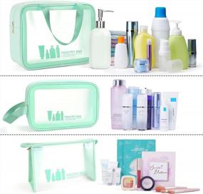 img 1 attached to Translucent Waterproof Cosmetic Toiletry Bags - Set Of 3 For Women And Men | Travel Organizer For Accessories And Toiletries By MAGEFY