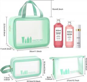 img 3 attached to Translucent Waterproof Cosmetic Toiletry Bags - Set Of 3 For Women And Men | Travel Organizer For Accessories And Toiletries By MAGEFY