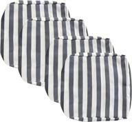 waterproof navy blue striped outdoor seat cushion slip covers - 24"x24", 4 pack - ideal replacement pillow slip for patio furniture chair cushions - covers only by oslimea logo