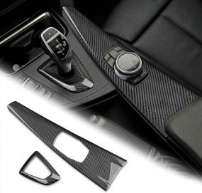 img 4 attached to AIRSPEED Carbon Fiber Car Gear Shift Knob Panel Cover Multimedia Button Panel Trim Sticker Kit For BMW F30 F31 F32 F34 F36(Not Fit For F33)