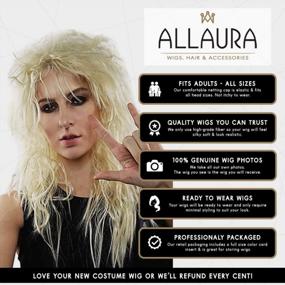 img 1 attached to Channel Your Inner Rock God With ALLAURA'S Blonde 80S Rocker Wig - Perfect For Heavy Metal And Big Hair Band Costumes!