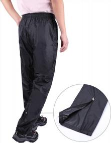 img 2 attached to REDCAMP Waterproof Rain Pants With Zipper For Hiking & Camping - Lightweight & Durable Black Unisex Design