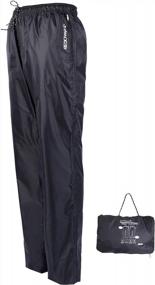 img 4 attached to REDCAMP Waterproof Rain Pants With Zipper For Hiking & Camping - Lightweight & Durable Black Unisex Design