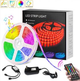 img 4 attached to YISMEET LED Strip Lights With Remote, 16.4Ft RGB Color Changing Strip Lights Sync With Music, IP65 Waterproof LED Light Strips, Timing, Dimmable 5050 LED Flexible Rope Lights For Bedroom, TV, Ceiling