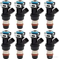 fuel injector set of 8 17113698 - compatible with chevrolet, cadillac, escalade, silverado, ssr, suburban, tahoe, avalanche, express, gmc, savana, sierra, and yukon v8 vehicles (4.8l, 5.3l, 6.0l) - model years 2000-2007 logo