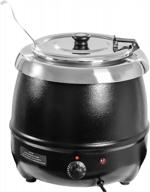 kitma 11 qt electric soup kettle, countertop food kettle warmer, black, 120v, 400w logo