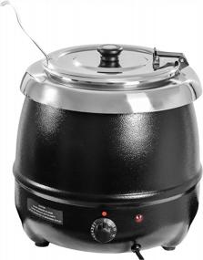 img 4 attached to Kitma 11 Qt Электрический суповой чайник, Настольный подогреватель для чайника, черный, 120 В, 400 Вт