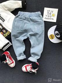 img 1 attached to 👖 TJTJXRXR Little Baby Boys Girl Ripped Western Jeans: Trendy Denim Pants for Kids with Friend-Style Influence