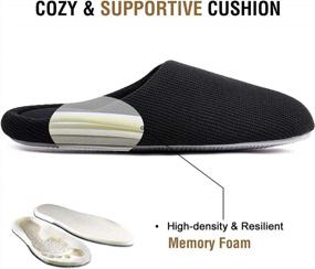 img 2 attached to Memory Foam Soft Sole Men'S Lightweight Cotton Slippers By ULTRAIDEAS