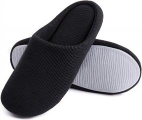 img 4 attached to Memory Foam Soft Sole Men'S Lightweight Cotton Slippers By ULTRAIDEAS