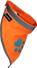 img 4 attached to SafetyPUP XD Reflective Bandana - High Visibility Blaze Orange Dog Bandana Collar for Large and Small Pets. Ideal Dog Accessories for Walking, Camping, and Off-Leash Exploration.