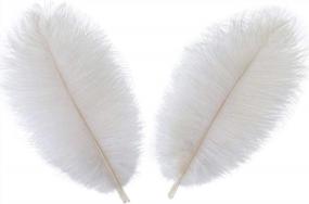 img 1 attached to 10Pcs Of White Real Ostrich Feathers (14-16 Inches/35-40Cm) Ideal For Christmas, Halloween, Home Decor, Parties, And Wedding Centerpieces - Bulk Decorations For Enhanced Appeal