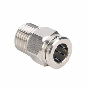 img 2 attached to Beduan BPC Nickel-Plated Brass Push-To-Connect Air Fitting, 1/2" Tube OD X 1/2" NPT Male Thread Straight Lock Fitting For Efficient Pneumatic Connection