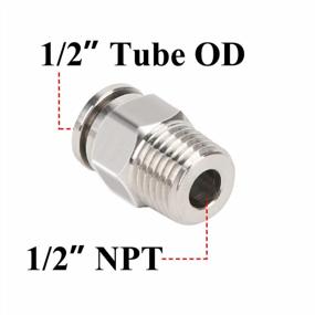 img 3 attached to Beduan BPC Nickel-Plated Brass Push-To-Connect Air Fitting, 1/2" Tube OD X 1/2" NPT Male Thread Straight Lock Fitting For Efficient Pneumatic Connection