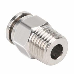 img 1 attached to Beduan BPC Nickel-Plated Brass Push-To-Connect Air Fitting, 1/2" Tube OD X 1/2" NPT Male Thread Straight Lock Fitting For Efficient Pneumatic Connection