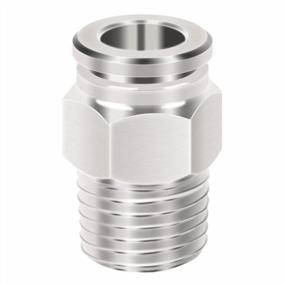 img 4 attached to Beduan BPC Nickel-Plated Brass Push-To-Connect Air Fitting, 1/2" Tube OD X 1/2" NPT Male Thread Straight Lock Fitting For Efficient Pneumatic Connection
