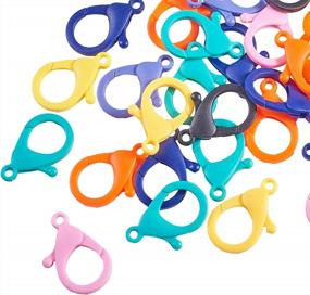 img 3 attached to Colorful 100 Pc Snap Hook Set For DIY Crafts And Keychains - DanLingJewelry Lobster Claw Clasps And Lanyards