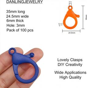 img 2 attached to Colorful 100 Pc Snap Hook Set For DIY Crafts And Keychains - DanLingJewelry Lobster Claw Clasps And Lanyards