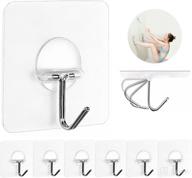 jinshunfa 13lb(max) transparent reusable seamless wall hooks - heavy duty self adhesive hooks, waterproof and oilproof for bathroom and kitchen - 8 pack логотип