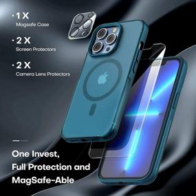 img 1 attached to 5-In-1 IPhone 13 Pro Max Magnetic Case With Military-Grade Drop Protection, 2 Tempered Screen Protectors, And 2 Camera Lens Protectors - Compatible With Magsafe And Fits 6.7'' - Blue
