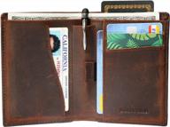 slim bifold wallet rfid blocking men leather front pocket minimalist wallet money clip logo