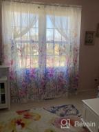 img 1 attached to Set Of 2 Kotile Floral Sheer Curtain Panels With Rod Pocket For Bedroom, Printed Voile Sheer Drapes With Red And Pink Blossom Design, 52 X 84 Inches review by Thunder Ballman
